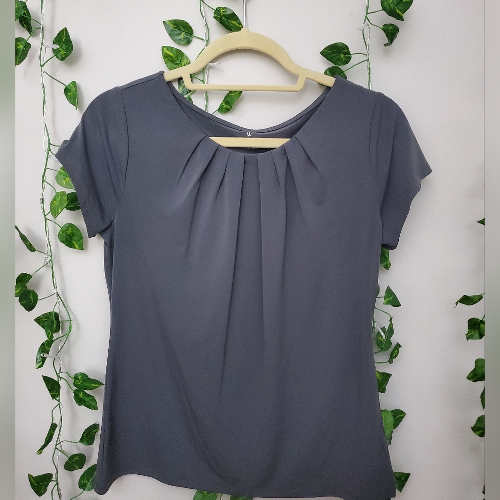 Grey Worthington short sleeve blouse pattie medium